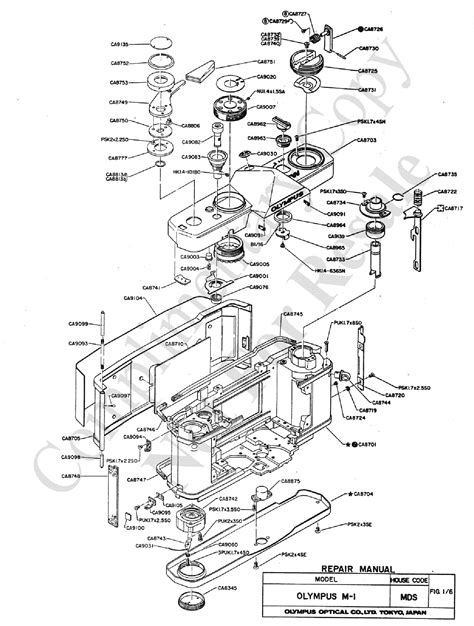 Olympus Om 1 Exploded Parts Diagram Service Manual Download Schematics