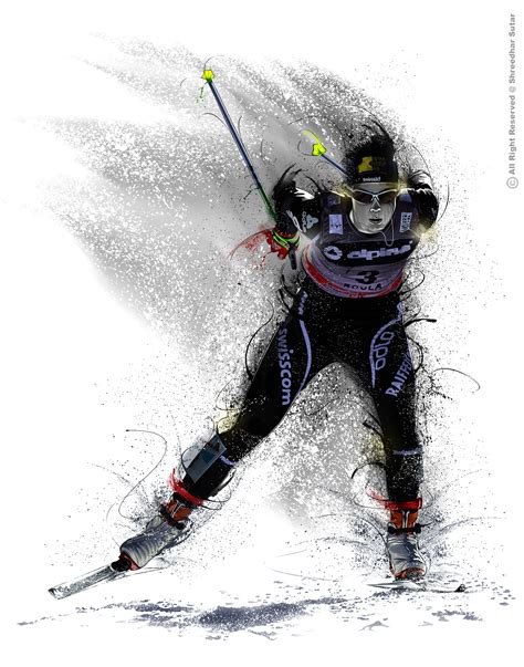 Artstation Skiing Girl Illustration Laurien Van Der Graaff