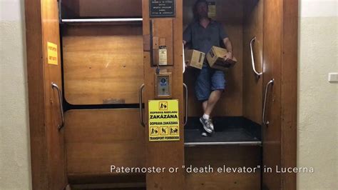 Doorless cabins, known as paternosters, are used for everything from speed dating to concerts. Paternoster or "death elevator" in Prague, Czech Republic ...