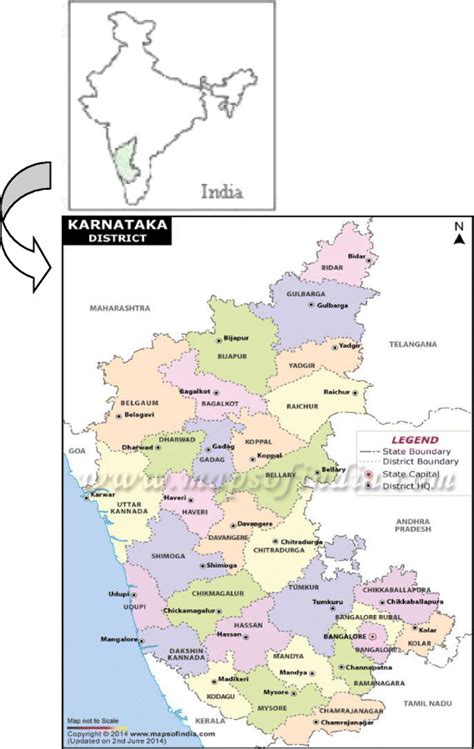 Administrative And Political Map Of Indian State Of Karnataka Zohal