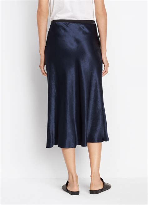 Vince Satin Slip Skirt In Blue Lyst