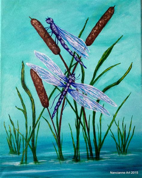 Dragonfly Pond Easy Beginner Acrylic Painting Tutorial Paint Color Ideas