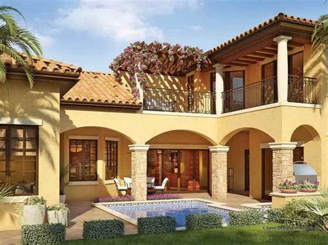 A Front Exterior Mediterranean House Plans Mediterranean Homes