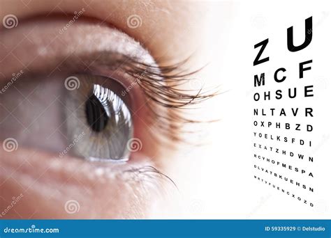 Close Up Of An Eye And Vision Test Stock Image Image Of Sight