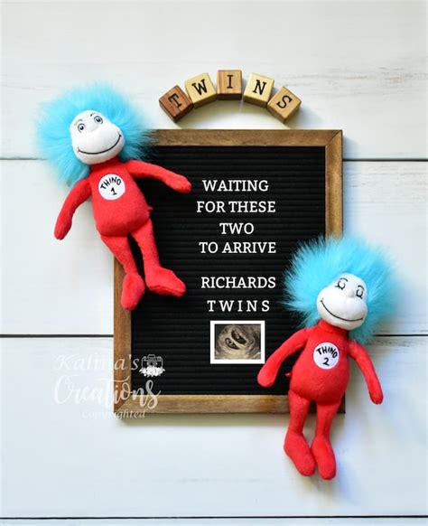 Dr Seuss Twins Pregnancy Announcement For Pregnancy Etsy