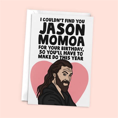 Jason Momoa Birthday Card Funny Birthday Card For Friend Etsy