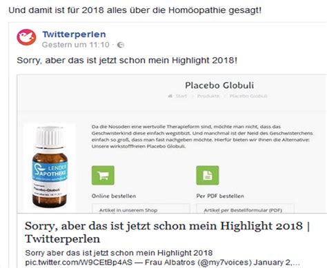 Show similar sites twitterperlen.de sites check site twitterperlen.de availability from different we check this website, now twitterperlen.de is up and dont blocked for our system and other users of the. Twitterperlen, weiße Schimmel und Placebo-Globuli | gwup ...