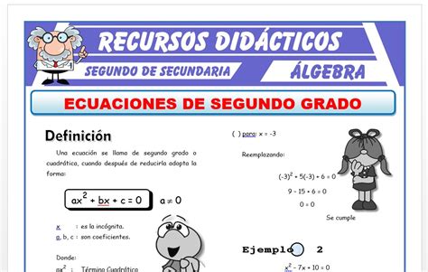 Ecuaciones De Segundo Grado Didactalia Material Educativo E1d