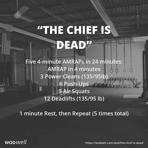 The Chief Is Dead Workout Crossfit Wod Wodwell Wod Crossfit