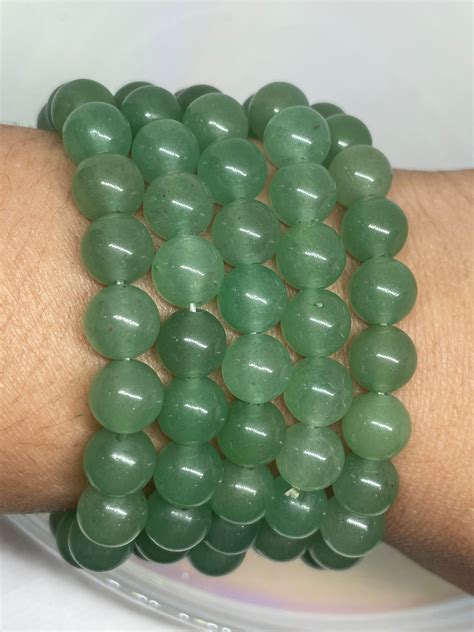 Green Aventurine Beaded Bracelet 8mm Etsy Uk