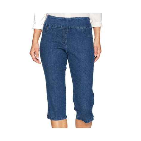 Ruby Rd Womens Petite Pull On Capri Denim Jeans