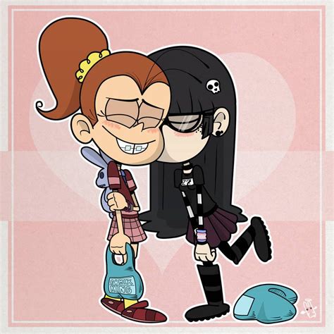 Luan And Maggie Cheek Kiss By Boglinabbey Loud House Characters The