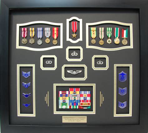Us Air Force Shadow Box Display With Miniature Medals