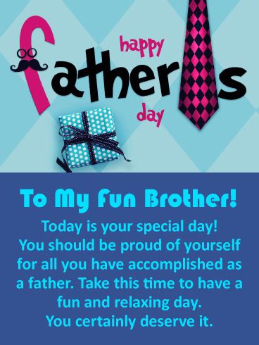Thank you for your unconditional support at all times. You Deserve It! Happy Father's Day Card for Brother ...