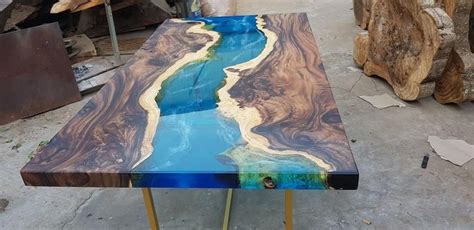 See more ideas about blue wood, blues, wood. Blue river table top with epoxy inlay Senna siamea wood ...