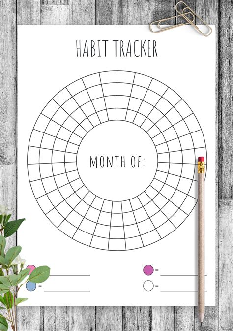 Paper And Party Supplies Habit Tracker Template Habits Tracker Habit Log