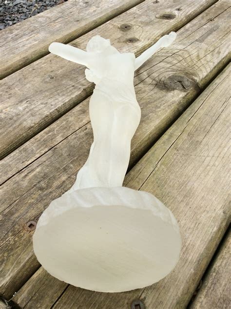 Vintage Lucite Statue Art Deco Plastic Female Statue Frosted Etsy