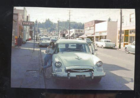 Vernonia Oregon Downtown Street Scene Old Cars Stores Postcard Copy Ebay