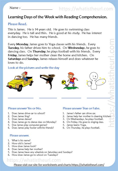 Learning Days With Reading Comprehension Your Home Teacher