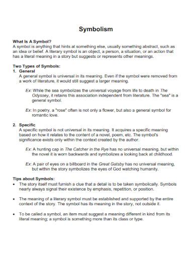 Symbolism Examples Pdf Examples