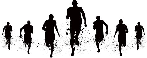 Download Running Silhouette Png Silhouette Of People Running Png