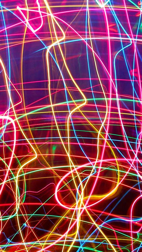 Download Wallpaper 938x1668 Neon Lines Plexus Light