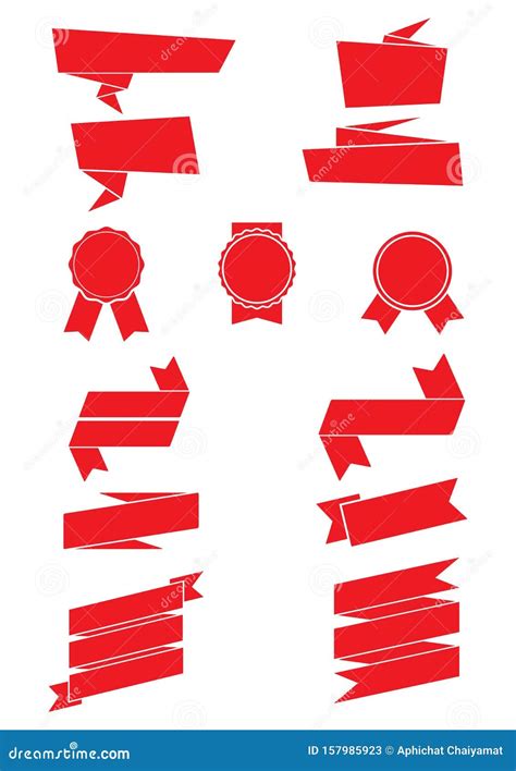 Set Of Red Arch Banner Icon Stock Illustration Illustration Of Empty
