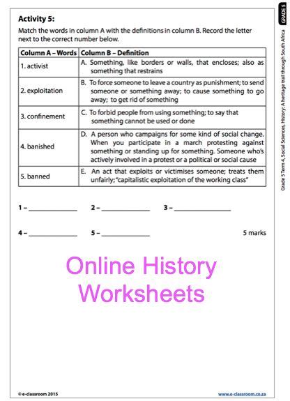 What Is History Worksheet