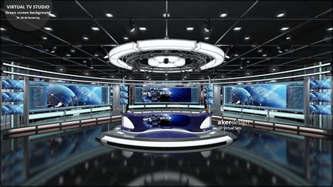 Digital 4k 8k 3d Rendering Virtual Tv Studio Green Screen Background