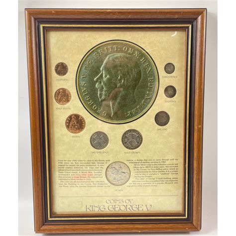 Framed Coin Set The Coins Of King George V Frame Dimensions 33cm