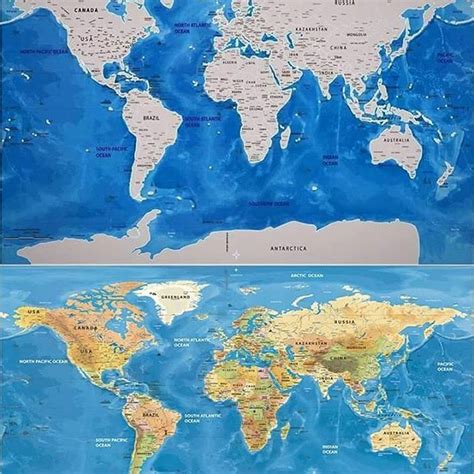 Découvrez nos cartes du monde à gratter qui est une décoration murale