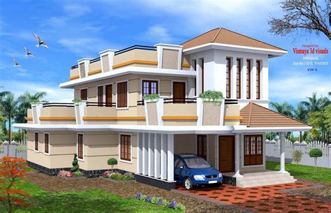 Creative Exterior Design Attractive Kerala Villa Designs Kerala Style