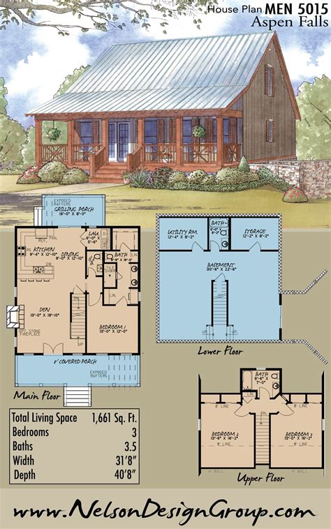 2 bedroom cabin plans with loft. #houseplan #homeplan #homedesign #rustic #rusticstyle # ...