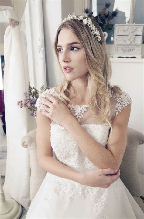 Ivory Lace Chiffon Wedding Dress By Elliot Claire London