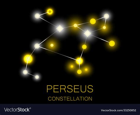 Perseus Constellation Bright Yellow Stars Vector Image