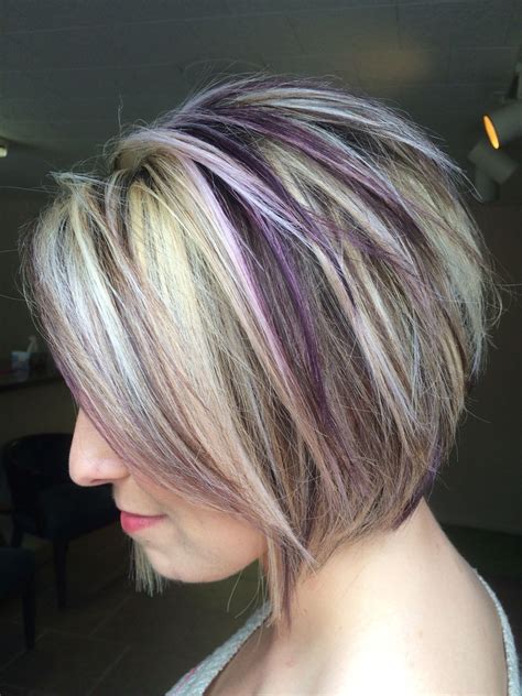 Purple Highlights Hair Styles Purple Highlights Blonde Hair Blonde