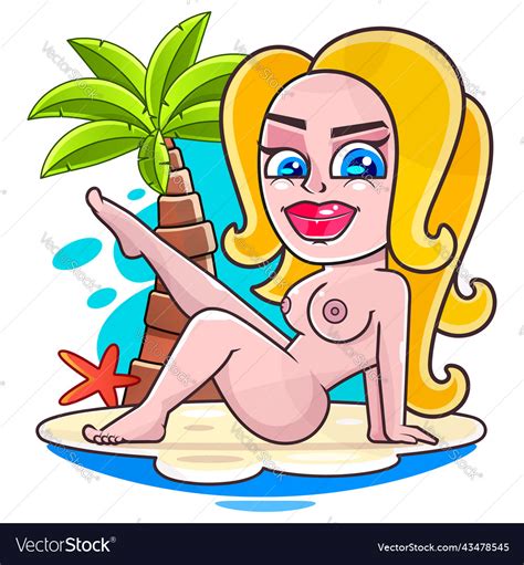 Tan Sunbathing Girl At Beach Cartoon Royalty Free Vector My Xxx Hot Girl