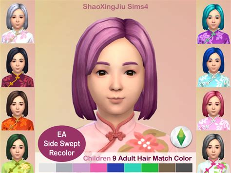 The Sims Resource Kid Side Swept Hair Recolor