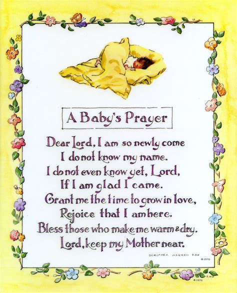 A Babys Prayer Catholic Picture Print Etsy