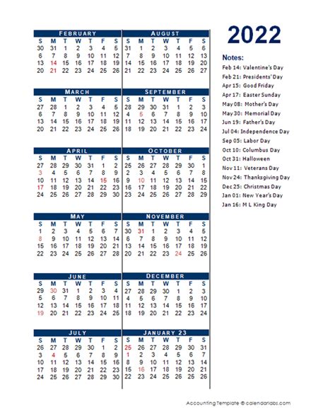 Printable Fiscal Year 2022 Calendar Printable World Holiday