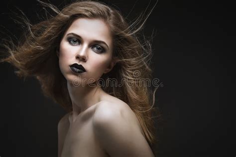 Beautiful Woman With Bright Make Up Stock Photo Image Of Caucasian