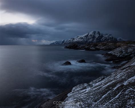 Dark Sky Over Coast At Noon During December Mørketid Polar Night
