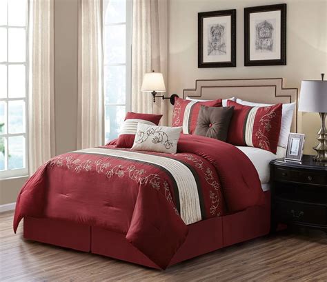 See more ideas about curtains, curtain decor, curtains bedroom. 7 Piece Canace Burgundy/Ivory Comforter Set | Comforter ...