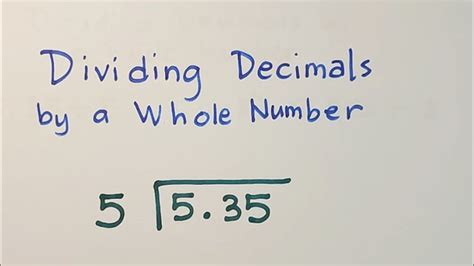 How To Divide Decimals By A Whole Number Basic Math Review On Decimals