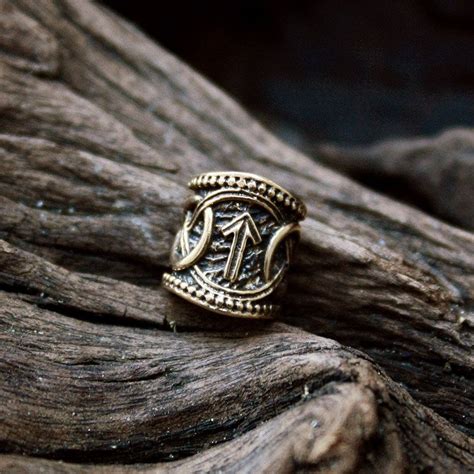 Use these viking rune beads for beards, hair, and other diy craft projects, and return them to the convenient storage. Viking Runes Bead Bronze Teiwaz Algiz Nordic Viking ...