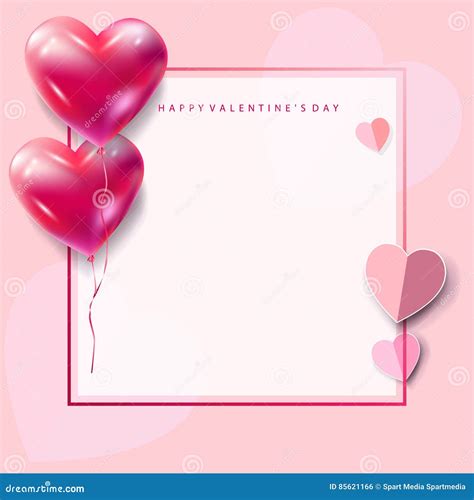 Love Romance Frame Valentines Day Card Blank Page Stock Vector