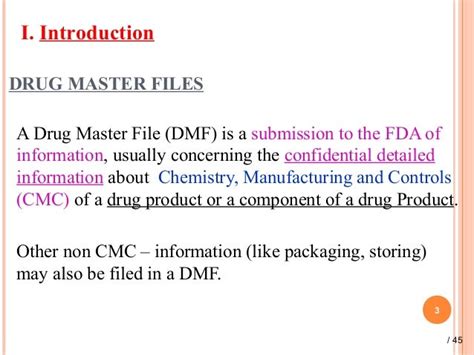 Dmf Drug Master File