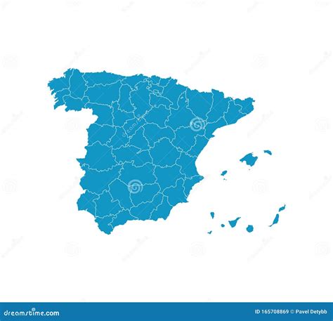 Mappa Della Spagna Cartina Dei Confini Degli Stati Illustrazione