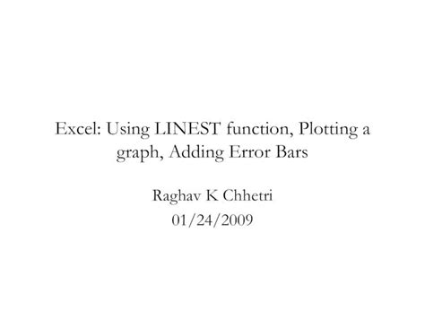 PDF Excel Tutorial Using LINEST Function Plotting A Graph Adding