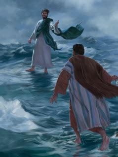 Peter tries walking on water. Jesus Walks on Water | Children's Bible Lessons